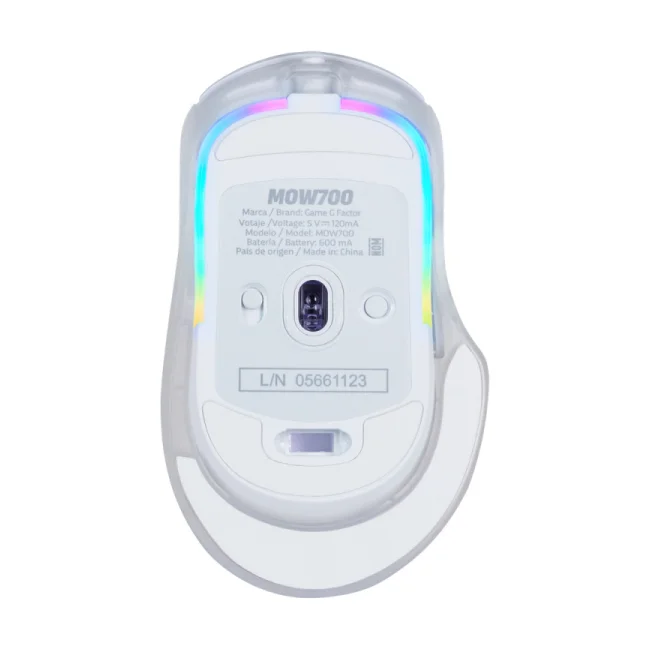 Game Factor MOW700-WH ratón Juego Ambidiestro RF Wireless + Bluetooth + USB Type-A 26000 DPI image 6