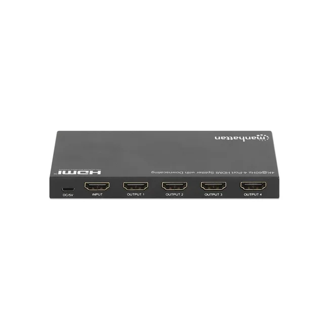 Manhattan Splitter HDMI con 4 puertos 4K y reductor de escala Duplica una señal HDMI en cuatro salidas HDMI (1x4), 4K@60Hz, 18G, interruptor EDID para reducción de escala, negro image 8