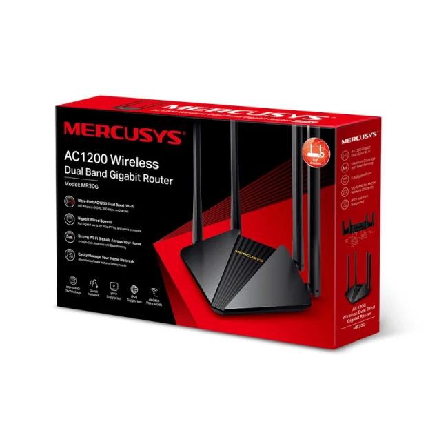 Mercusys MR30G router inalámbrico Gigabit Ethernet Doble banda (2,4 GHz / 5 GHz) Negro image 16