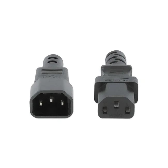 Manhattan Cable de extensión de alimentación C13 a C14, 3 m, Cable de alimentación con conector C13 hembra a C14 macho, 10 A, 250 V, conecta un PDU o UPS a un servidor, switch, sistema de almacenamiento y más, negro. image 5