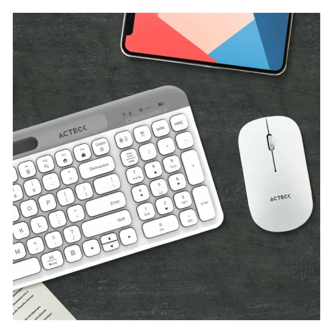 Acteck Creator Virtuos Silk MK720 teclado Ratón incluido Bluetooth Español Blanco image 10