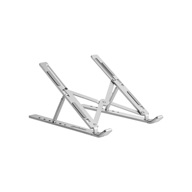 Manhattan Soporte ergonómico, plegable en seis posiciones, para laptops y otros dispositivos de hasta 15.6" y 5 kg, ligero, aluminio de alta calidad con revestimiento UV, ventilado, plata image 7