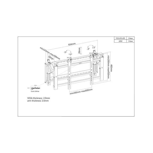Manhattan Soporte Premium de TV para Video Wall image 18