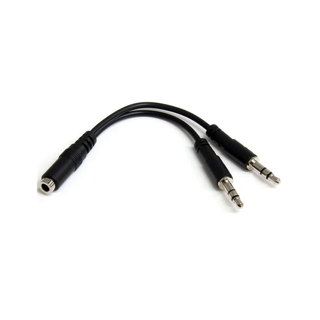 StarTech.com Adaptador Splitter de Audífonos 2x Mini-Jack 3.5mm 3 pines a Mini-Jack 4 pines