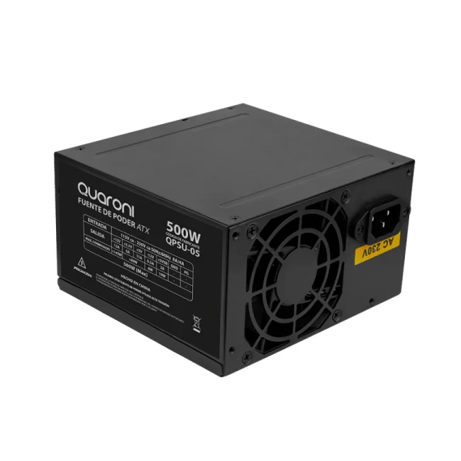Quaroni QPSU-05 unidad de fuente de alimentación 500 W 24-pines ATX ATX Gris