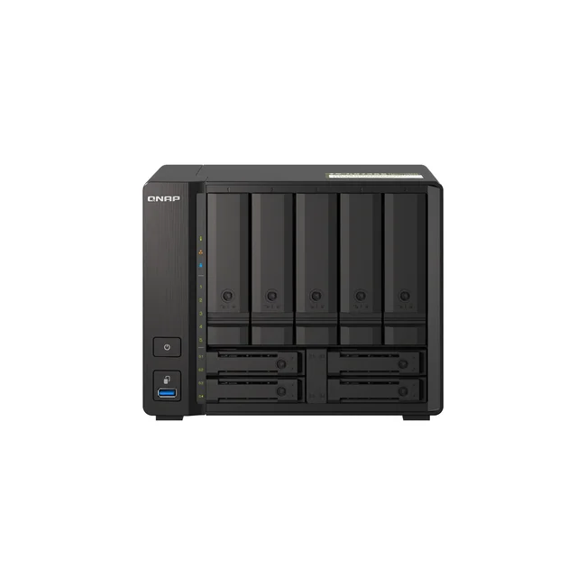 QNAP TS-h973AX NAS Tower Ryzen Embedded V1500B 8 GB DDR4 0 TB QuTS hero Negro