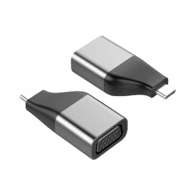 BRobotix 6006108 cambiadores de género de cables USB Type C SVGA Negro, Gris image 3