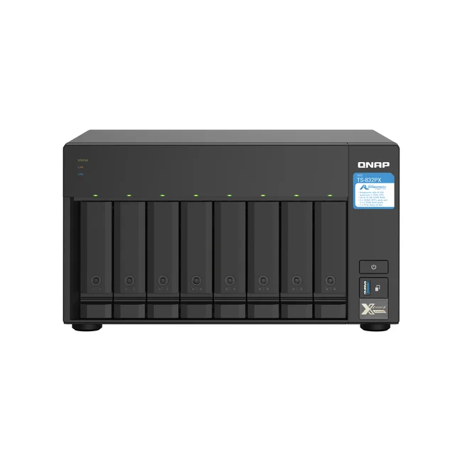 QNAP TS-832PX NAS Tower Annapurna Labs AL324 4 GB DDR4 0 TB QNAP Turbo System Aluminio, Negro