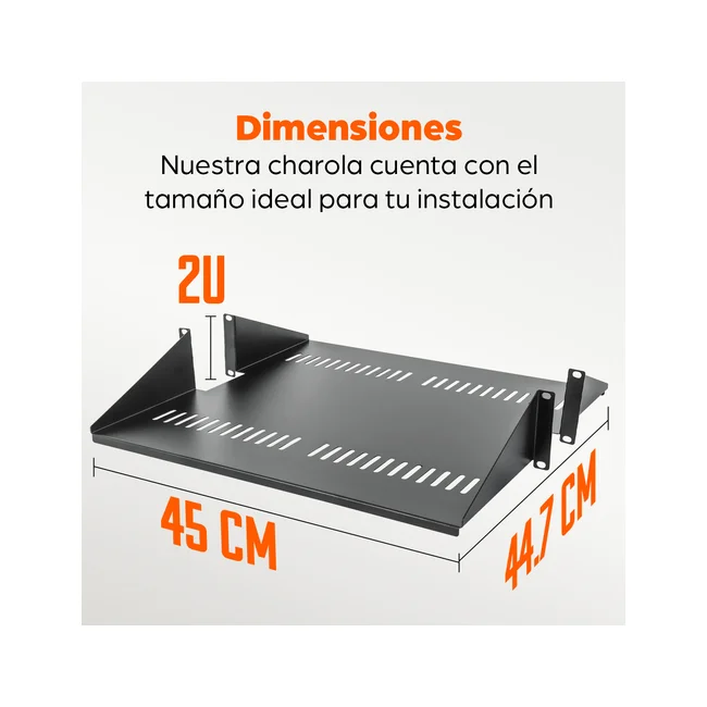 Intellinet Charola de doble cara de 19" para bastidores de marco abierto de 2 postes, 2U, charolade doble cara para rack de 19", 450 mm (17.71 pulg.) de profundidad, ventilado, negro image 9