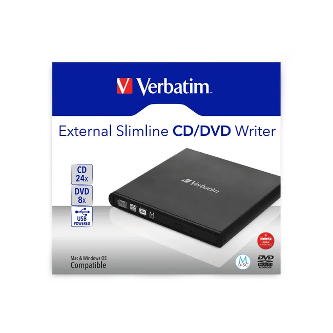 Verbatim Slimline CD/DVD unidad de disco óptico DVD-RW Negro image 5