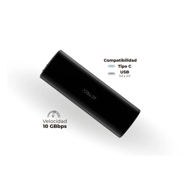 Acteck AC-936460 caja para disco duro externo Carcasa para SSD Negro M.2