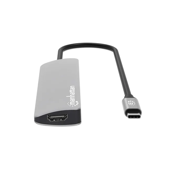 Manhattan 190442 base para laptop o replicador de puertos Alámbrico USB 3.2 Gen 1 (3.1 Gen 1) Type-C Gris image 7