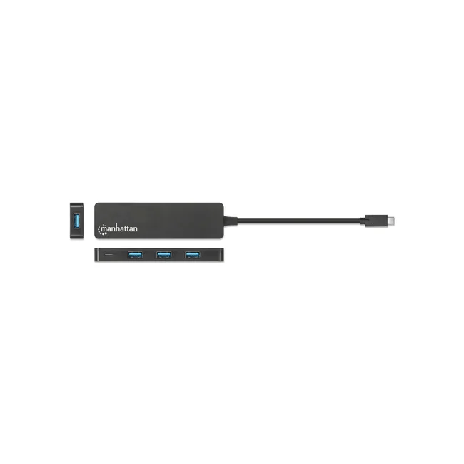 Manhattan Hub USB 3.2 Gen 1 de 4 puertos USB-A USB 3.2 Gen 1, de Tipo-C macho a 4 conectores Tipo A hembra, velocidad de transferencia hasta 5 Gbps, energía por medio del bus, negro image 9