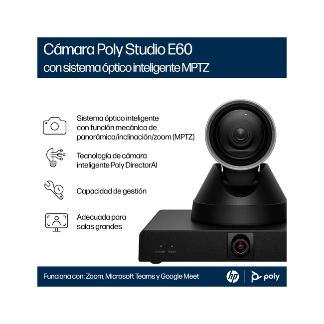 HP Poly Cámara inteligente MPTZ 4K Poly Studio E60 con zoom óptico de 12x image 10