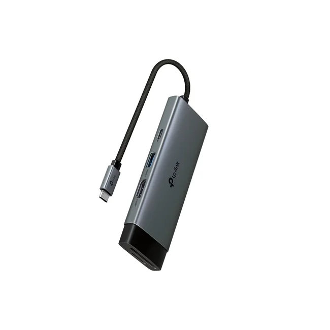 TP-Link UH7021C nodo concentrador USB Tipo C 5000 Mbit/s Aluminio, Negro