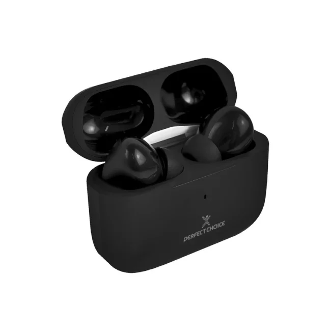 Perfect Choice PC-117186 audífono y auriculare Auriculares True Wireless Stereo (TWS) Intra auditivo Llamadas/Música/Deportes/Diario Bluetooth Negro