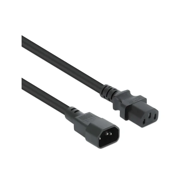 Manhattan Cable de extensión de alimentación C13 a C14, 3 m, Cable de alimentación con conector C13 hembra a C14 macho, 10 A, 250 V, conecta un PDU o UPS a un servidor, switch, sistema de almacenamiento y más, negro. image 4