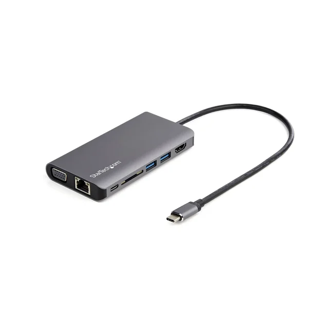 StarTech.com Adaptador Multipuertos USB-C - Mini Docking Station para Viajes con HDMI de 4K o VGA de 1080p - con Hub USB 3.0 - PD de 100W - SD - Ethernet - Audio y Micrófono