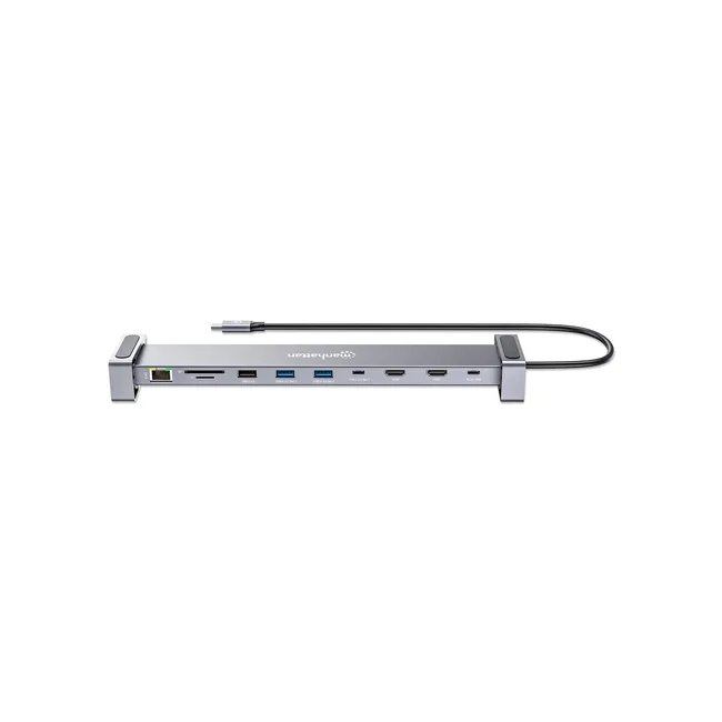 Manhattan 190398 base para laptop o replicador de puertos Alámbrico USB 3.2 Gen 1 (3.1 Gen 1) Type-C Gris image 6