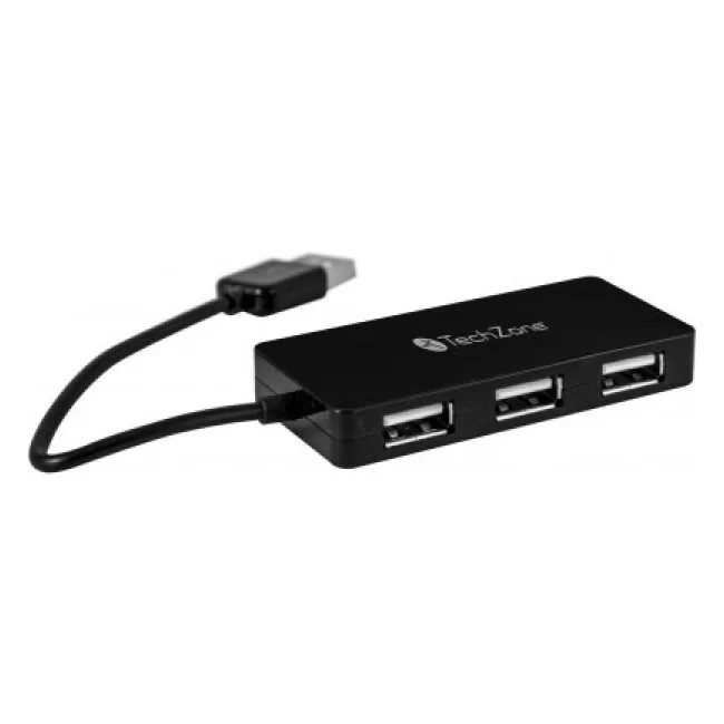 TechZone TZ17HUB02 nodo concentrador USB 2.0 Negro image 3