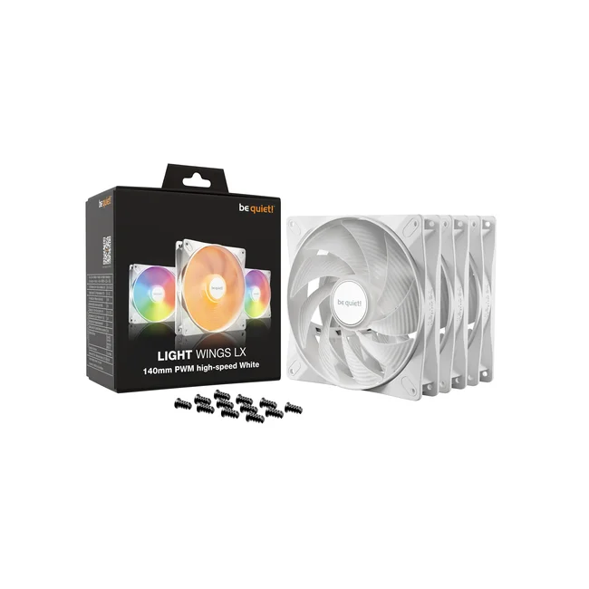 be quiet! LIGHT WINGS LX 140mm PWM High Speed 3-Pack White Gabinete de la computadora Ventilador 14 cm Blanco 3 pieza(s) image 7