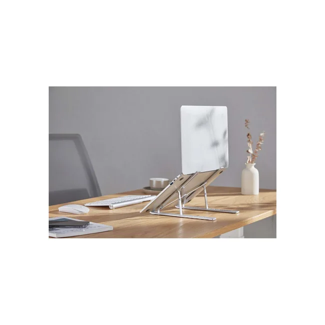 Manhattan Soporte ergonómico, plegable en seis posiciones, para laptops y otros dispositivos de hasta 15.6" y 5 kg, ligero, aluminio de alta calidad con revestimiento UV, ventilado, plata image 4