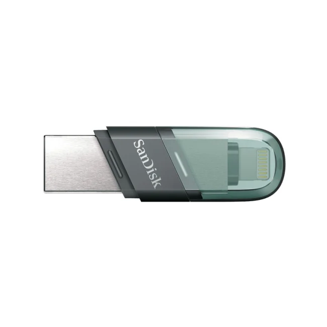 SanDisk iXpand Flash Drive Flip unidad flash USB 256 GB USB Type-A / Lightning 3.2 Gen 1 (3.1 Gen 1) Gris, Plata, Transparente
