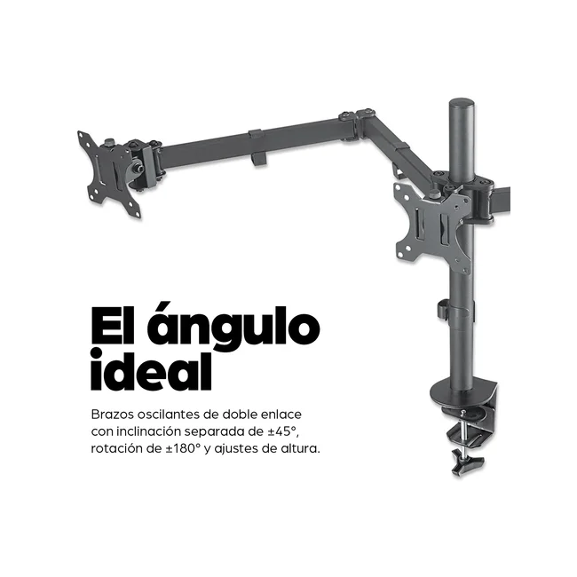 Manhattan Soporte para monitor, de escritorio, movimiento articulado, 3 pantallas planas de 13" a 27" máximo 7 kg cada una image 15