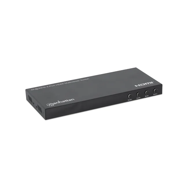 Manhattan Proyecta hasta cuatro fuentes de entrada HDMI en una pantalla de salida HDMI (4x1), múltiples opciones de visualización, incluidas imagen en imagen y pantalla doble/cuádruple, botón o control remoto, audio de 3,5 mm y Toslink, negro image 6