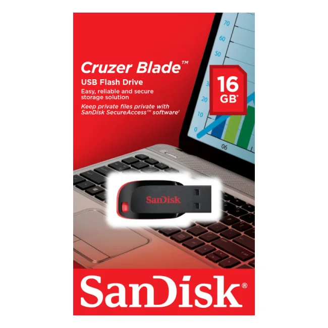 SanDisk Cruzer Blade unidad flash USB 16 GB USB tipo A 2.0 Negro, Rojo image 6