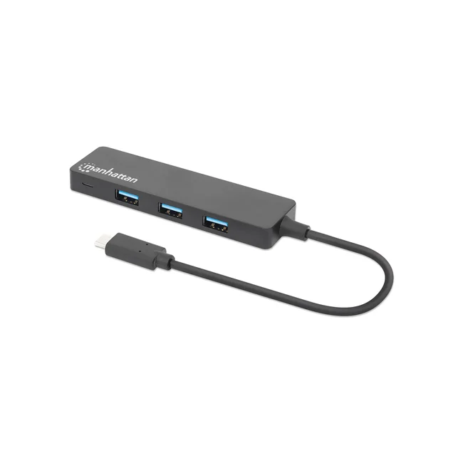 Manhattan Hub USB 3.2 Gen 1 de 4 puertos USB-A USB 3.2 Gen 1, de Tipo-C macho a 4 conectores Tipo A hembra, velocidad de transferencia hasta 5 Gbps, energía por medio del bus, negro image 5