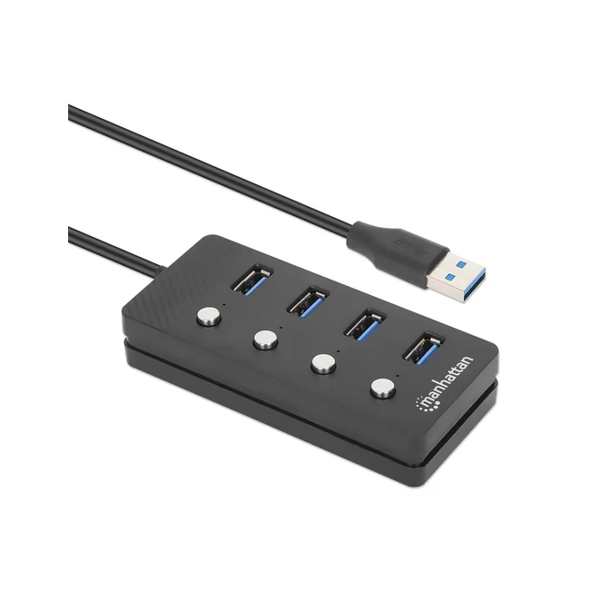 Manhattan 180887 base para laptop o replicador de puertos USB 3.2 Gen 1 (3.1 Gen 1) Type-A Negro image 4