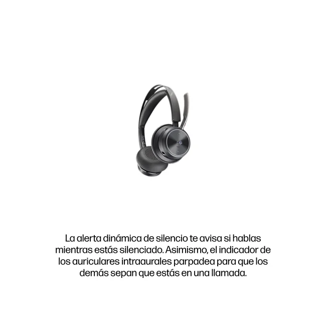 HP Poly Auriculares USB-C-C Poly Voyager Focus 2 con certificación para Microsoft Teams + adaptador USB-C/A + soporte de carga image 4