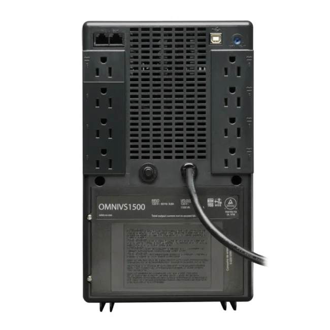 Tripp Lite OMNIVS1500 UPS OmniVS Interactivo de 120V, 1500VA y 940W, torre, puerto USB image 5