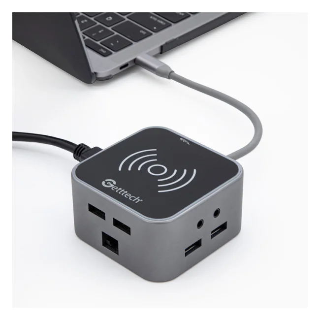 Getttech GHW-69401 nodo concentrador USB 3.2 Gen 1 (3.1 Gen 1) Type-C Negro, Plata image 5