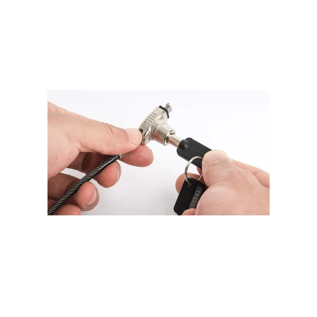 Manhattan Candado de seguridad Nano para laptop, con llave Candado antirrobo para laptop, dos llaves incluidas, cable de acero de 1.5 m (5 pies), cubierta de PVC negra traslúcida, plateado image 9