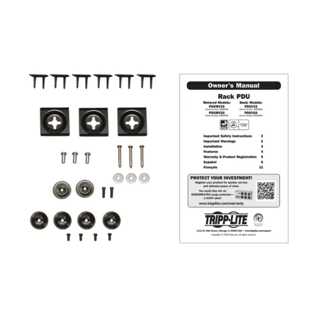 Tripp Lite PDUMV15 PDU Monofásico de 1.4kW con Medidor Digital Local, Tomacorrientes de 120V (16 5-15R), 5-15P, Cable de 4.57 m [15 pies], 0U Vertical, 1.22 m [48"] image 7