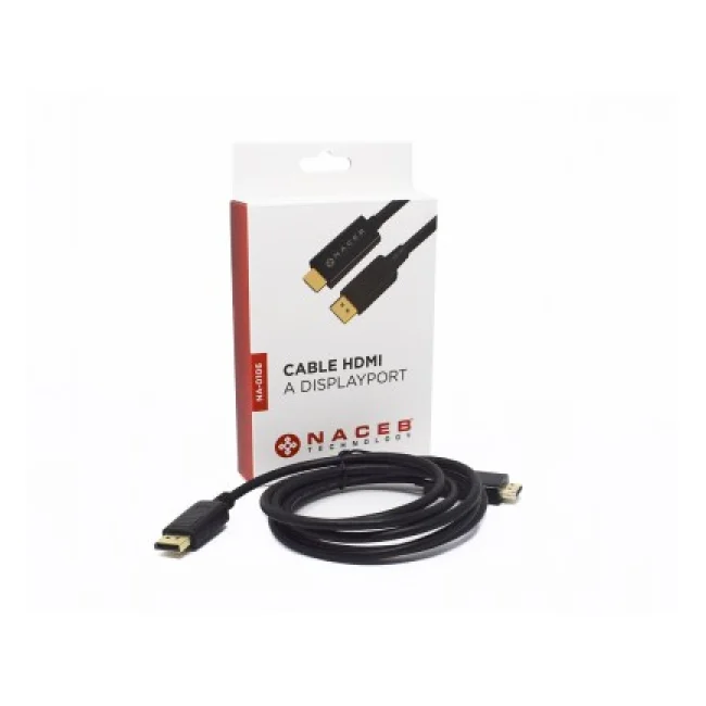 Naceb Technology NA-0106 adaptador de cable de vídeo 1.8 m HDMI Tipo A (Estándar) DisplayPort Negro image 7