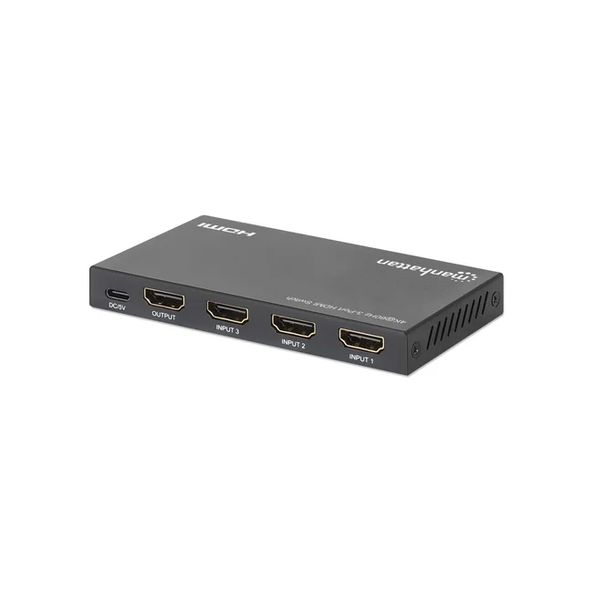 Manhattan Alterna entre tres entradas HDMI en una salida HDMI (3x1), 4K60Hz, 18G, conmutación automática y manual, mando a distancia por infrarrojos, negro image 9