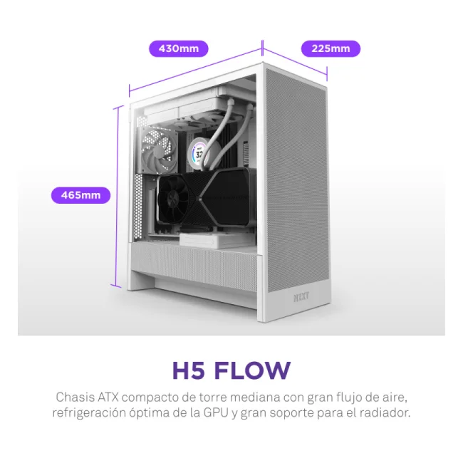 NZXT H5 Flow Midi Tower Blanco image 10