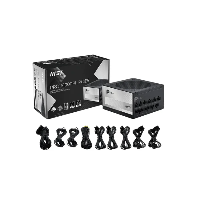 MSI PRO A1000PL PCIE5 unidad de fuente de alimentación 1000 W 20+4 pin ATX ATX Negro image 6