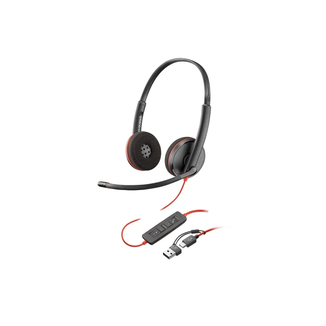 HP Poly Auriculares estéreo USB-C Poly Blackwire 3220 + adaptador USB-C/A (a granel) image 2