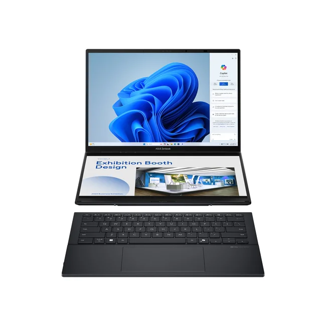 ASUS Zenbook Duo UX8406CA-PZ166X Intel Core Ultra 9 285H Híbrido (2-en-1) 35.6 cm (14") Pantalla táctil WQXGA+ 32 GB LPDDR5x-SDRAM 1 TB SSD Wi-Fi 7 (802.11be) Windows 11 Home Español Gris image 2
