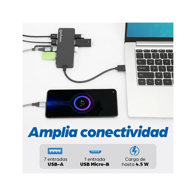 Manhattan Hub USB con 7 puertos USB-A 3.2 image 13