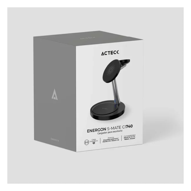 Acteck Energon S-Mate CI740 Audífonos, Smartphone, Reloj inteligente Negro USB Cargador inalámbrico Interior image 11