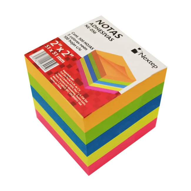 Nextep NE-056 nota autoadhesiva Plaza Azul, Verde, Naranja, Rosa, Amarillo 100 hojas Autoadhesivo