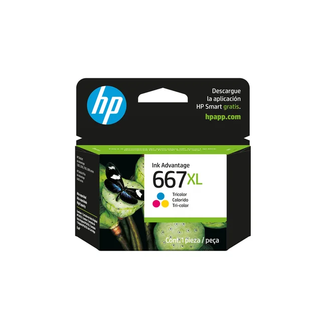 HP Cartucho de tinta de alto rendimiento Original Advantage 667XL, tricolor