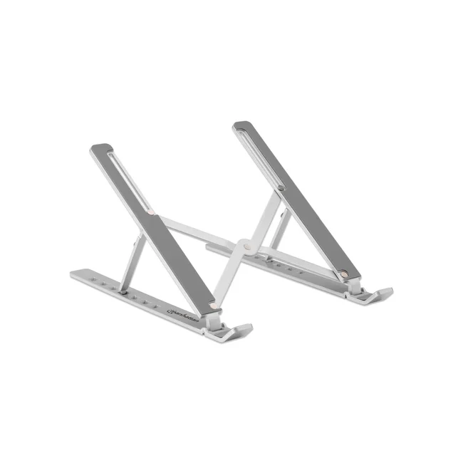 Manhattan Soporte ergonómico, plegable en siete posiciones, para laptops y otros dispositivos de hasta 15.6" y 5 kg (11 lbs.), ligero, aluminio de alta calidad, ventilado, color plateado image 8