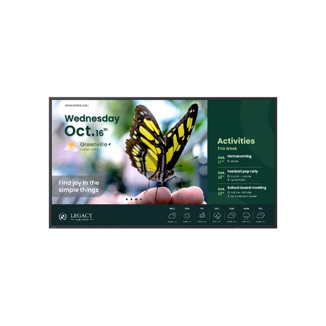 BenQ ST4304 Pantalla plana de señalización digital 109.2 cm (43") LCD 350 cd / m² 4K Ultra HD Negro Procesador incorporado Android 18/7