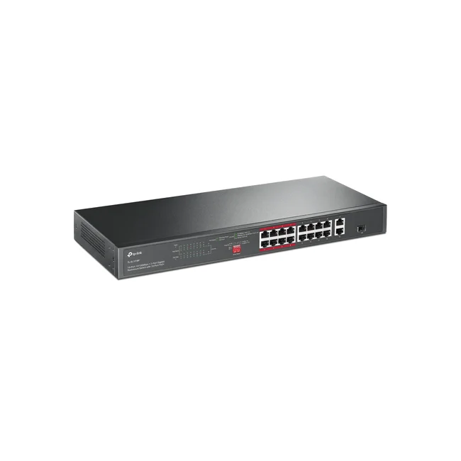 TP-Link TL-SL1218P dispositivo de redes No administrado Gigabit Ethernet (10/100/1000) Energía sobre Ethernet (PoE) 1U Negro image 5